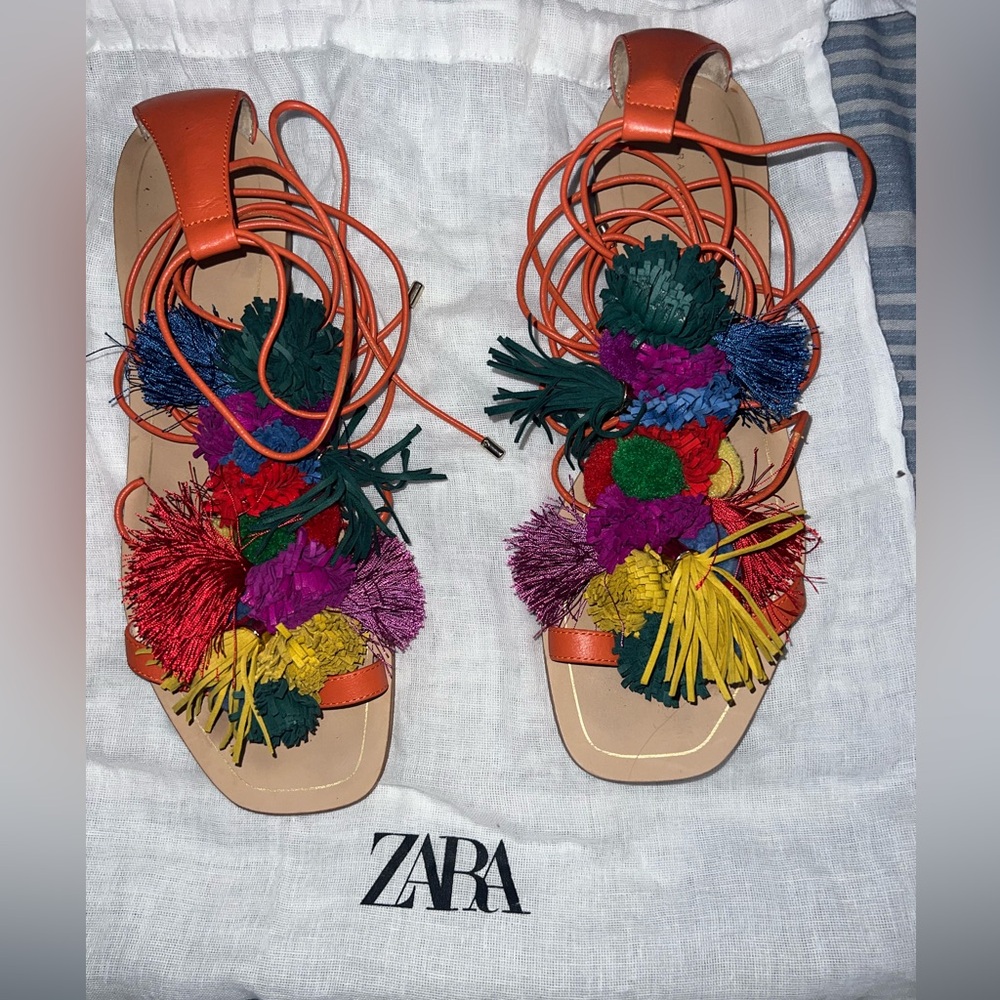 Zara Lace-Up Sandals